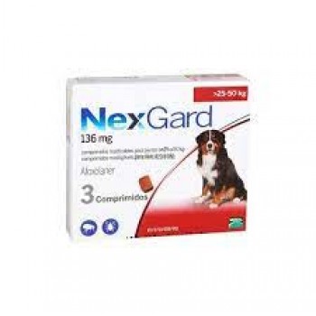 NEXGARD ANTIPARASITÁRIO P/ CÃO 25-50KG CX 3 COMPRIMIDOS